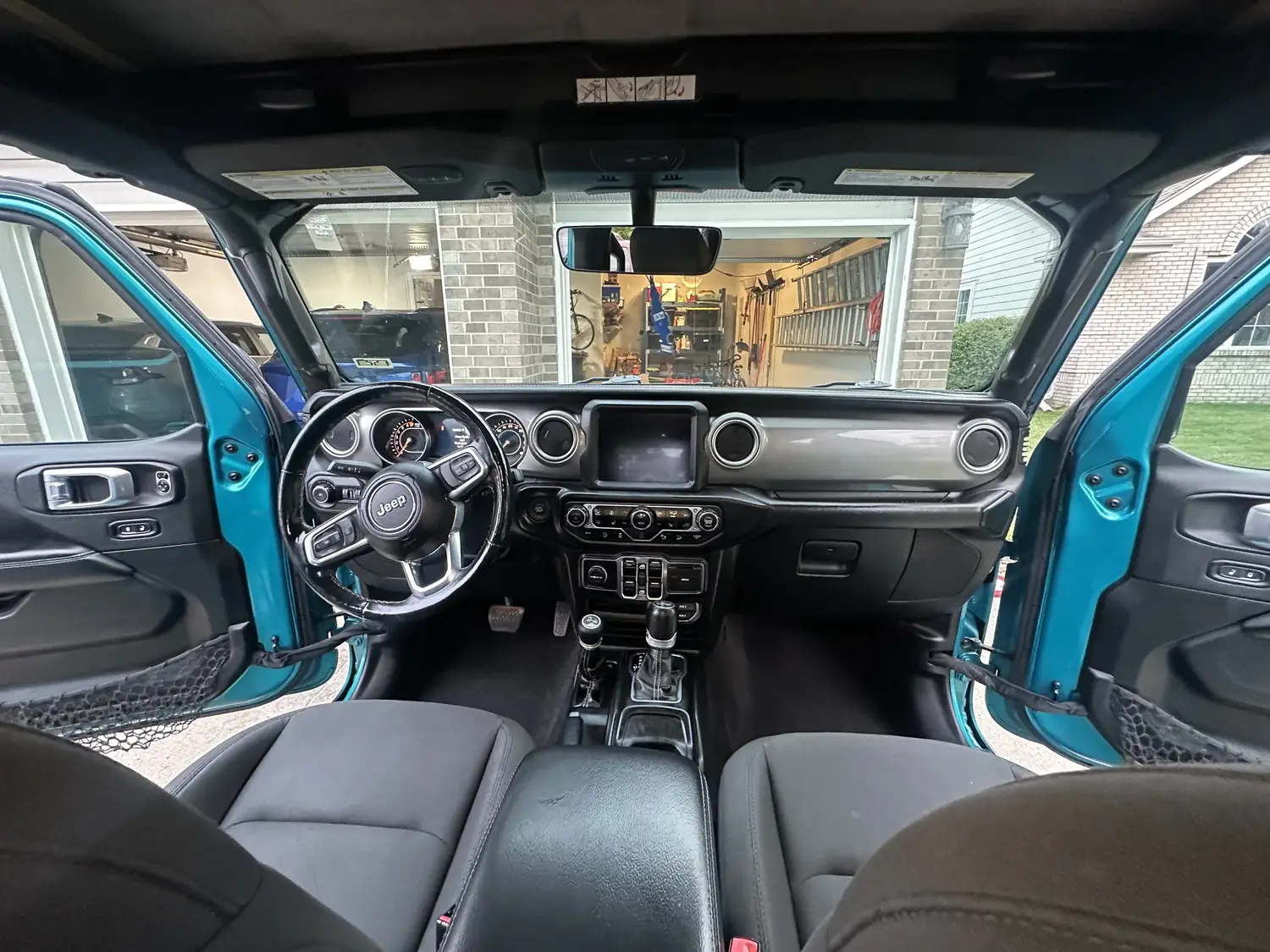 Spotless detailed interior of a Jeep Wrangler after an EcuaCar interior detail